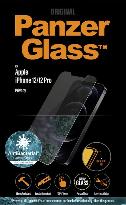 Produktbild PanzerGlass Screen Protector Privacy (1 Stk., Apple iPhone 12, Apple iPhone 12 Pro)