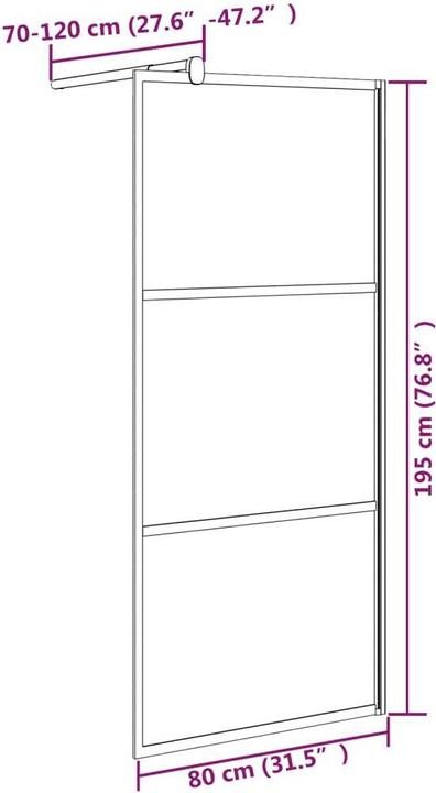 Produktbild vidaXL Duschwand (80 cm, 80 cm, 195 cm)