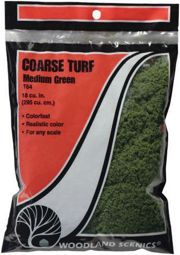 Woodland Scenics Grass, medium green, coarse
