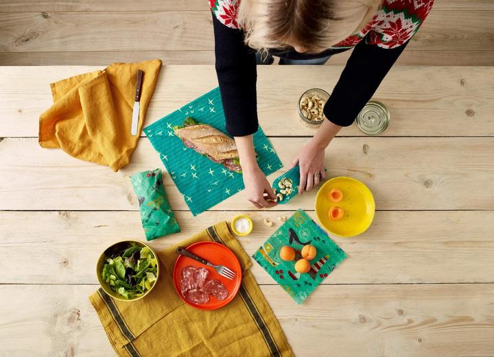 Produktbild The Beeswax Wrap Co. Bienenwachstücher 3er-Set Medium Wraps Sea