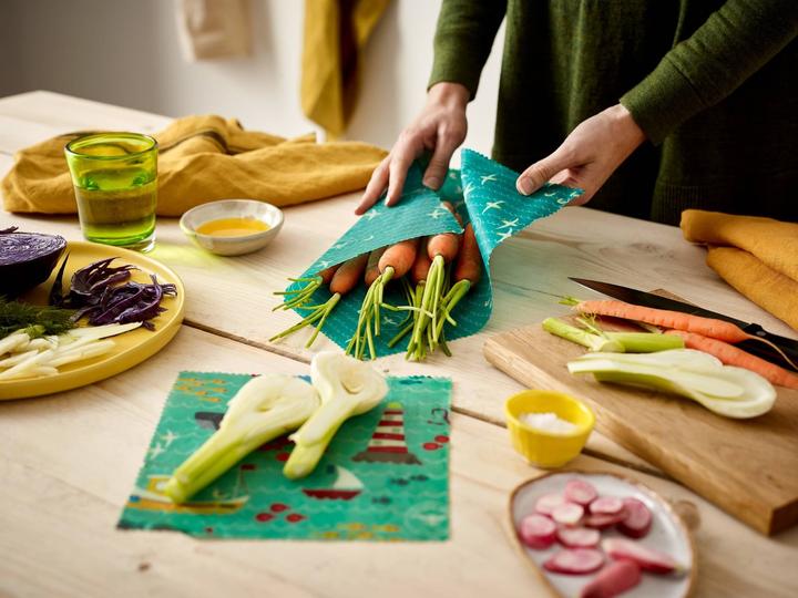Produktbild The Beeswax Wrap Co. Bienenwachstücher 3er-Set Medium Wraps Sea