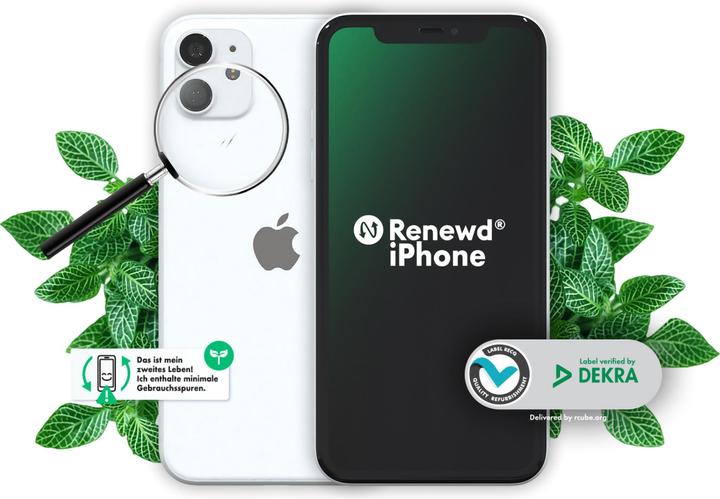 Produktbild Renewd iPhone 11 (64 GB, Weiss, 6.10", 12 Mpx, Dual SIM, A / Wie neu)