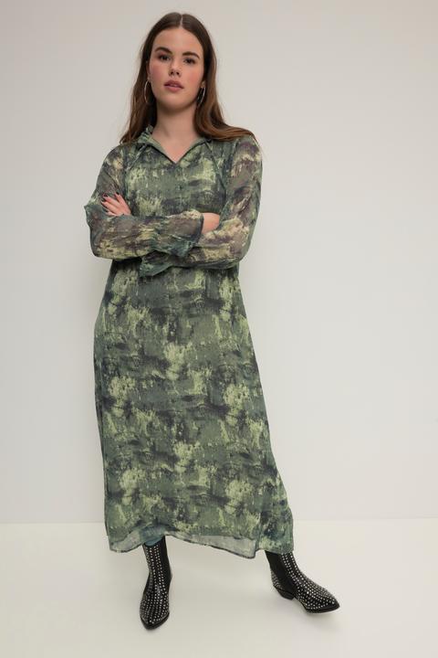 Produktbild Studio Untold Maxikleid, A-Line, Chiffon, Allover-Print, Rüschenkragen, Langarm (54)