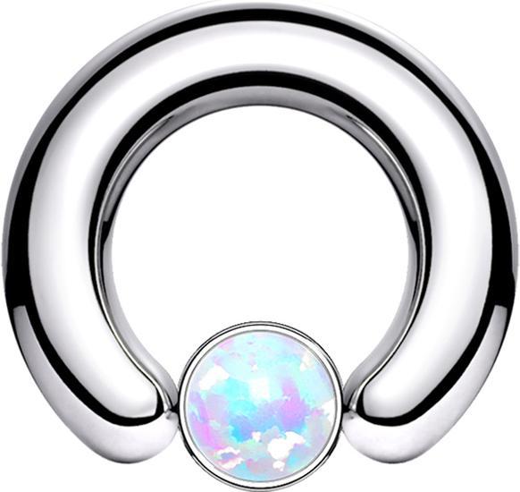 Immagine prodotto Star Piercing Anello di chiusura disco d'argento bianco opale (Acciaio chirurgico 316L, senza ottone)