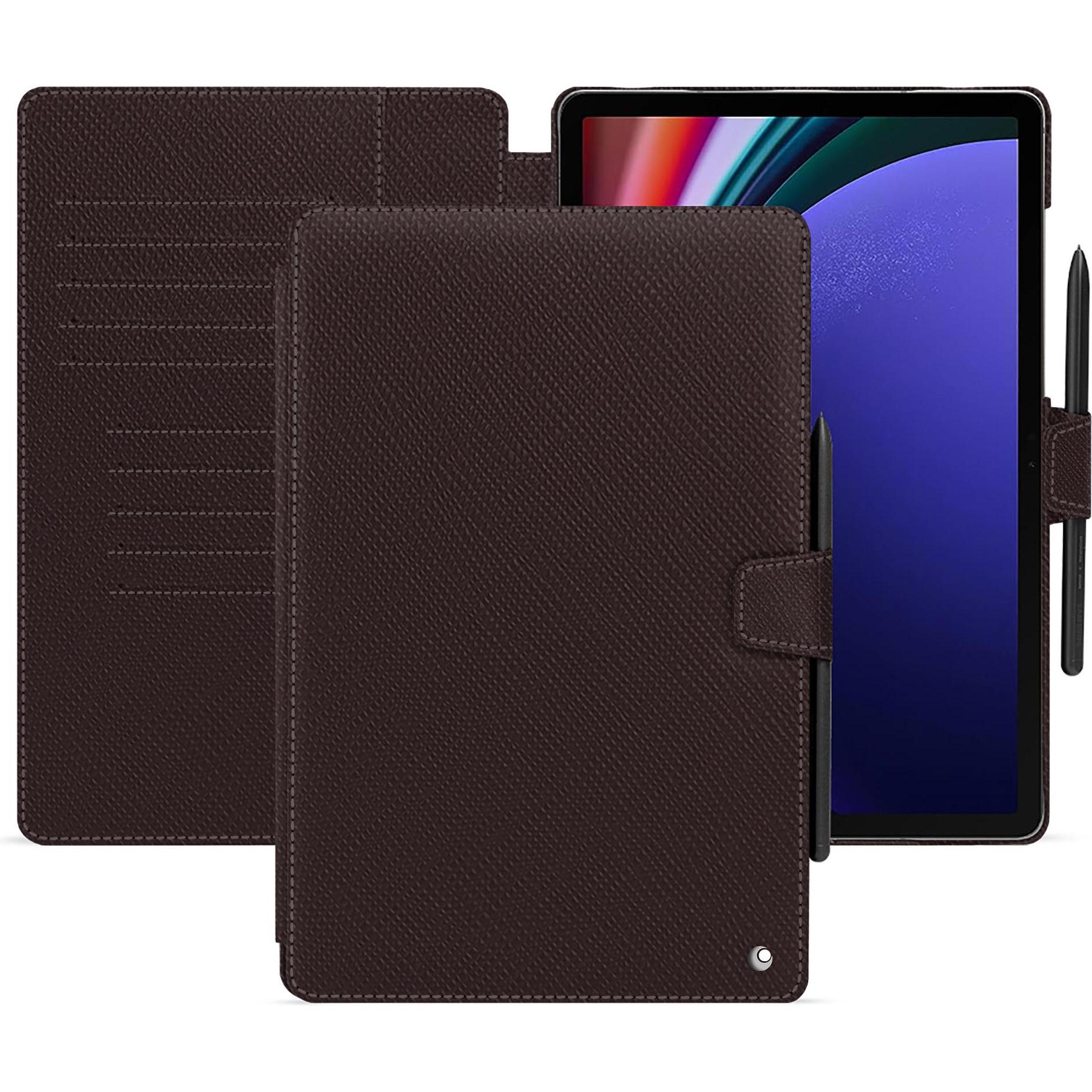 Noreve Lederschutzhülle Samsung Galaxy Tab S9+ (Galaxy Tab S9+), Tablet Hülle, Braun