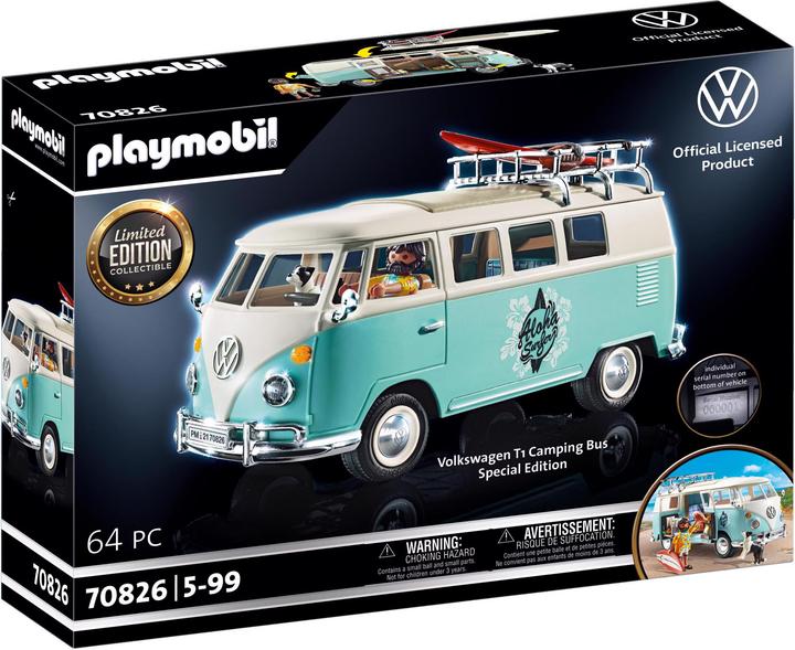 Playmobil 70826 Bus da campeggio Volkswagen T1 - Edizione speciale (70826, Playmobil Volkswagen)