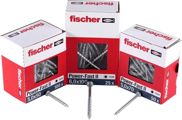 Actual product image Fischer PowerFast II 6.0x100 PH TX TG blvz 25 (25 Screws per piece)