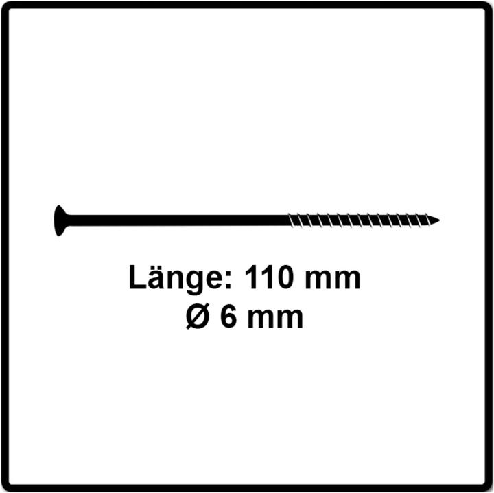 Actual product image Fischer Power-Fast II FPF II chipboard screw 6,0x110 mm 50 pieces ( 670689 ) countersunk head with Torx Te (50 Screws per piece)