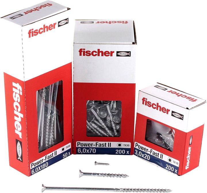 Actual product image Fischer PowerFast II 6.0x180 SK TX TG blvz 50 (50 Screws per piece)
