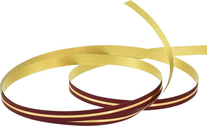Produktbild Viana Geschenkband Kräuselband mit eleganten Goldstreifen Rolle