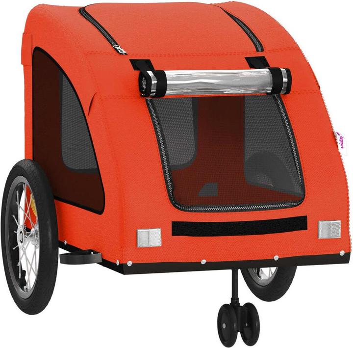 Produktbild vidaXL Fahrradanhänger für Hunde Orange Oxford-Gewebe und Eisen
