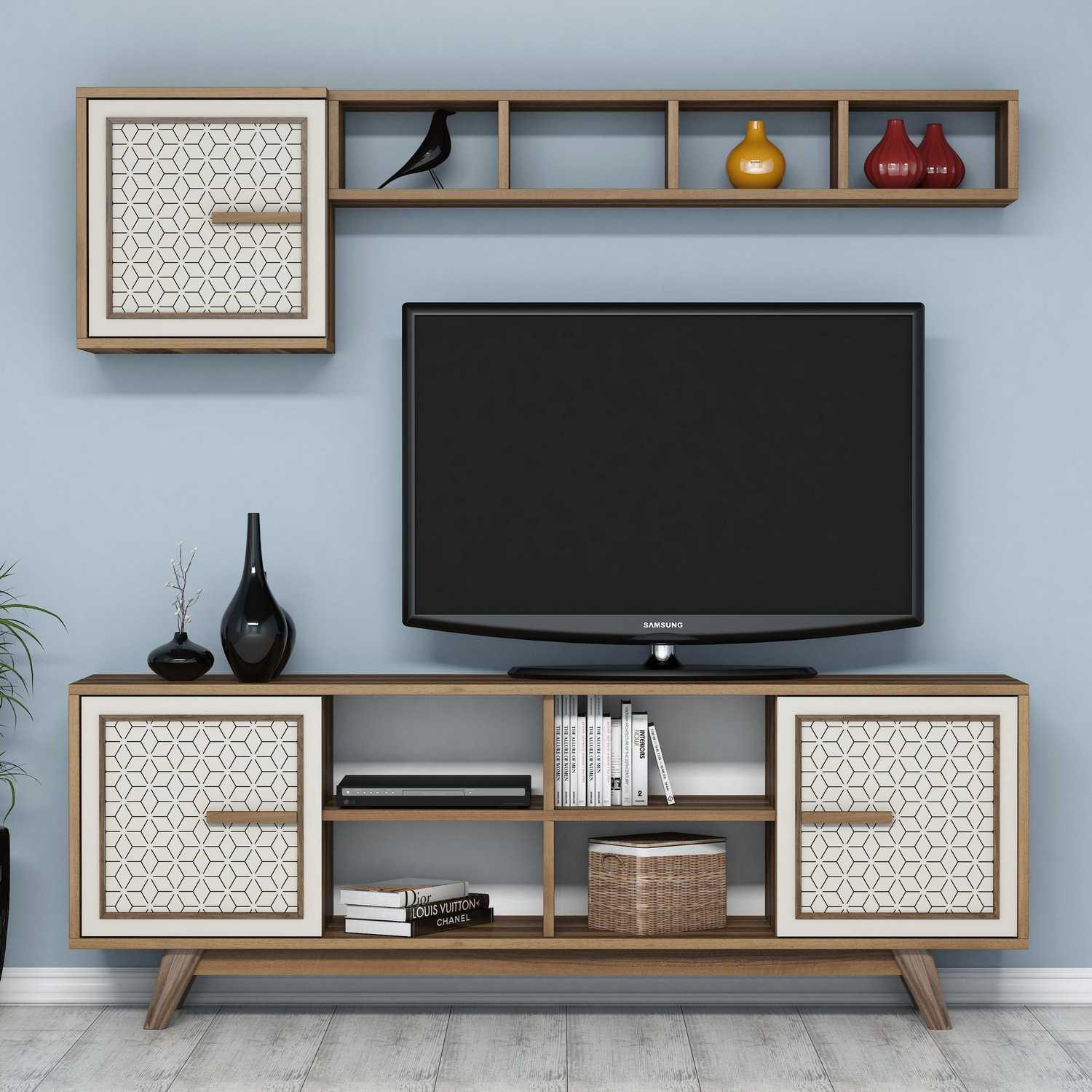 Hanah Home, TV Möbel, Chiara (117.6 x 20 x 18.6 cm, 42.4 x 25 x 44.2 cm)