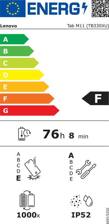 Energie-Label Lenovo Tab M11 (4G, 11", 128 GB, Luna Grey)