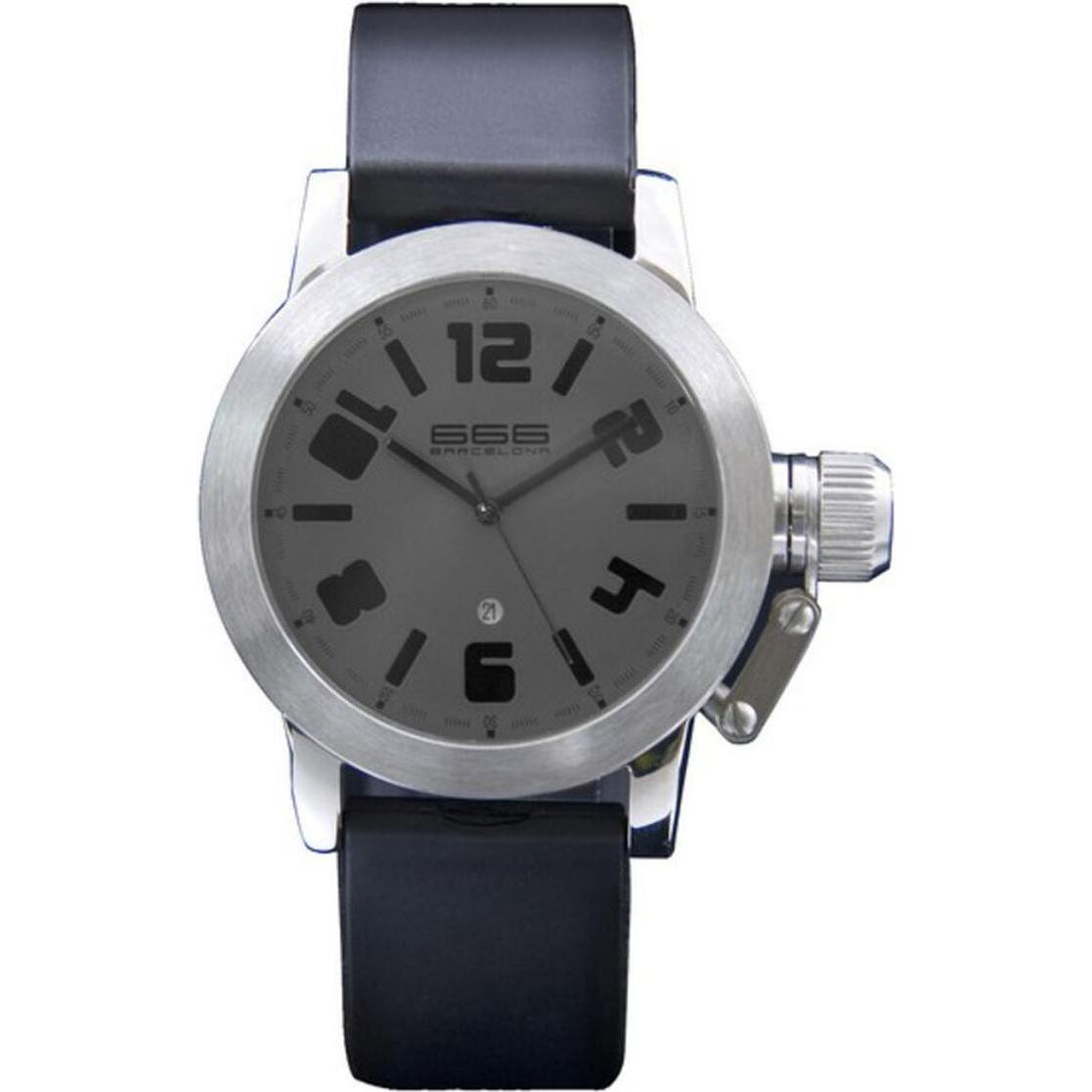 666 Barcelona, Orologio da polso, Orologio da uomo 666-212 (Ø 40 mm), Nero, Grigio, (40 mm)
