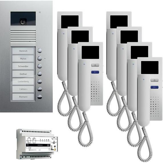 TCS, Campanello + Citofono, PVU1670-0010 Video:pack7 a colori 7 pulsanti per il funzionamento a mani libere AVU da incasso