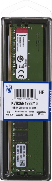 Produktbild Kingston ValueRAM (1 x 16GB, 2666 MHz, DDR4-RAM, DIMM)