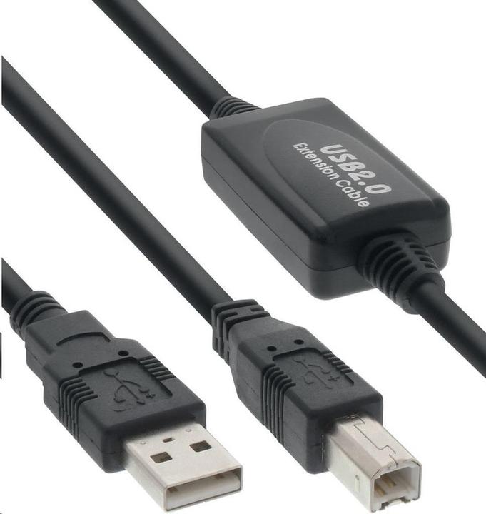 Immagine prodotto PremiumCord Cavo USB-A - USB-B 10 m nero (ku2rep10ab) (10 m, USB 2.0)