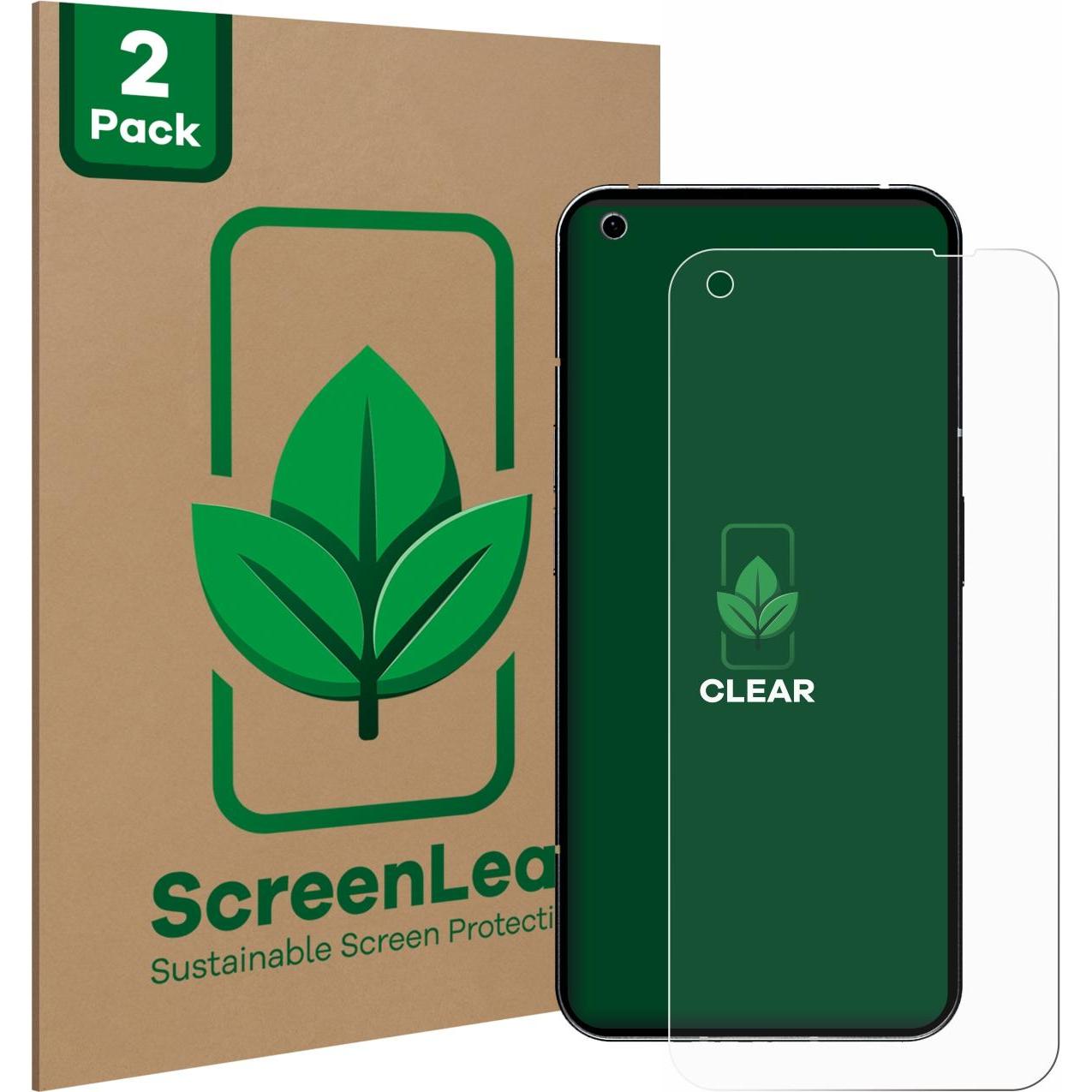 ScreenLeaf Schutzfolie nachhaltiger Displayschutz Displayschutzfolie Folie Klar Transparent (2 Stück, Nothing Phone (1))...
