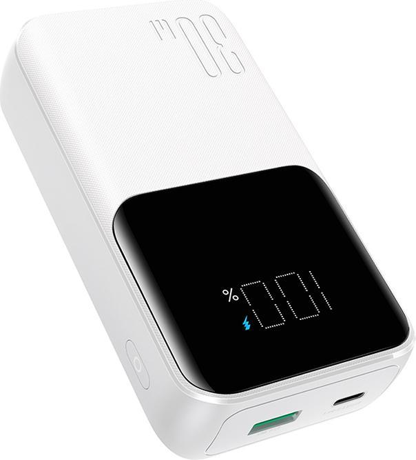Produktbild Joyroom 30W 20000mAh mini Power Bank with built-in Cables, USB-A & USB-C - White (10000 mAh, 30 W, 37 Wh)