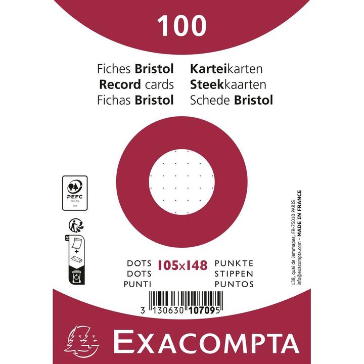 Image du produit Exacompta Fiches Bristol (A6, 100x, 205 g/m²)