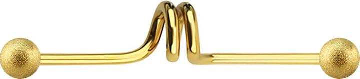 Immagine prodotto Star Piercing Barbell twister placcato in oro con due palline macchiate (senza ottone, Acciaio chirurgico 316L)