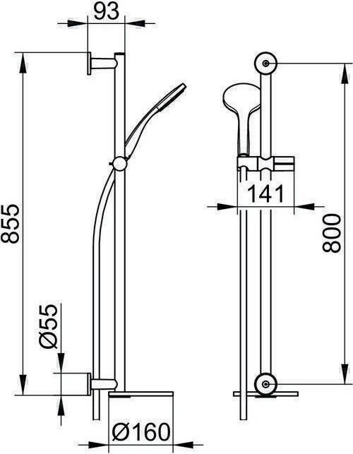 Produktbild Keuco Brause-Set IXMO mit Ablage vc we