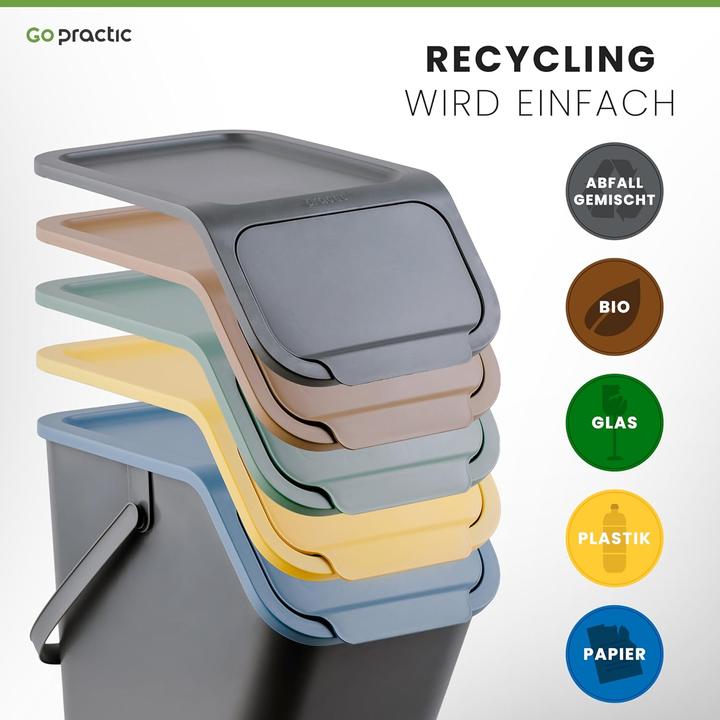 Immagine prodotto Go Practic 4er-Set Mülleimer mit Geruchsfilter (140 l)