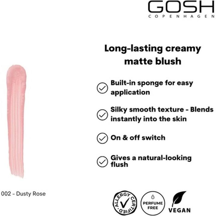 Produktbild Gosh GOSH Matte Blush Up róż w kremie do twarzy 002 Dusty Rose 14ml (Dusty Rose)