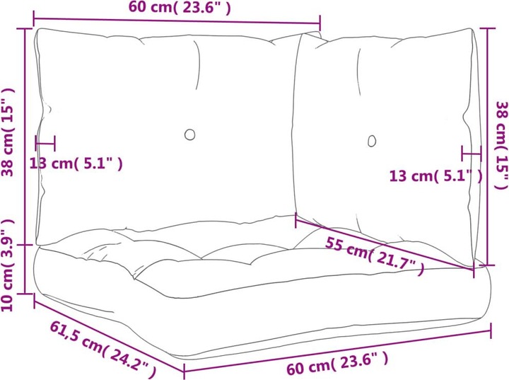 Image du produit VidaXL Ensemble de salon de jardin 3 pièces avec coussins