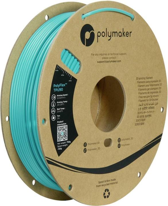 Actual product image Polymaker PolyFlex TPU-90A Blue 2.85 mm 750g (TPU, 2.85 mm, 750 g, Blue)