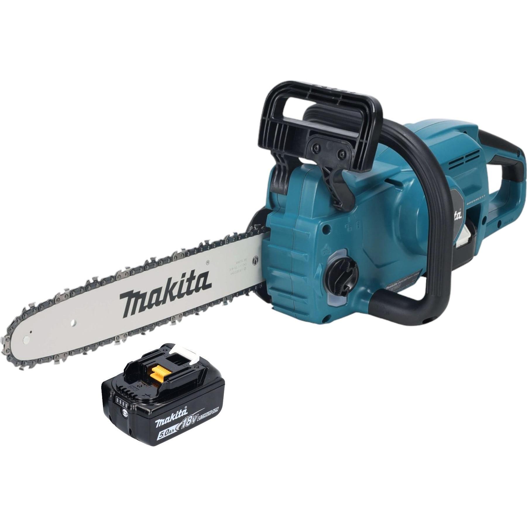 Makita, Kettensäge, DUC 357 TX3 Akku Kettensäge 18 V 35 cm Brushless + 1x Akku 5,0 Ah - ohne Ladegerät (Akku Kettensäge)