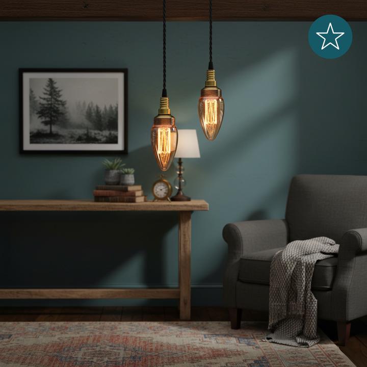 Produktbild Luxula LED-Filament-Lampe,, Vintage Kerze, E14, 2,3W, 65lm, 1800K (E14, 65 lm, 1 x)