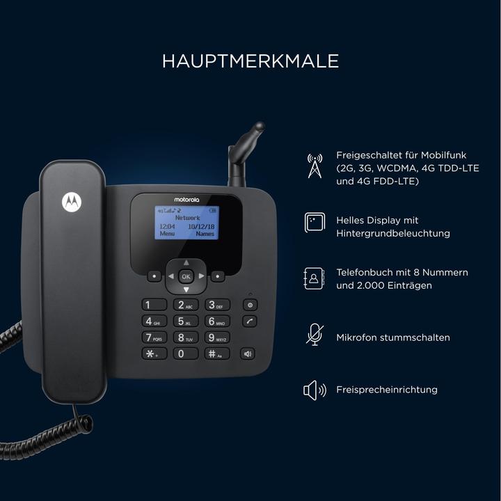 Produktbild Motorola FW410L - 4G (Nur mit SIM-Karte) - Akku enthalten - Anrufweiterleitungsfunktion - WLAN-Hotsp
