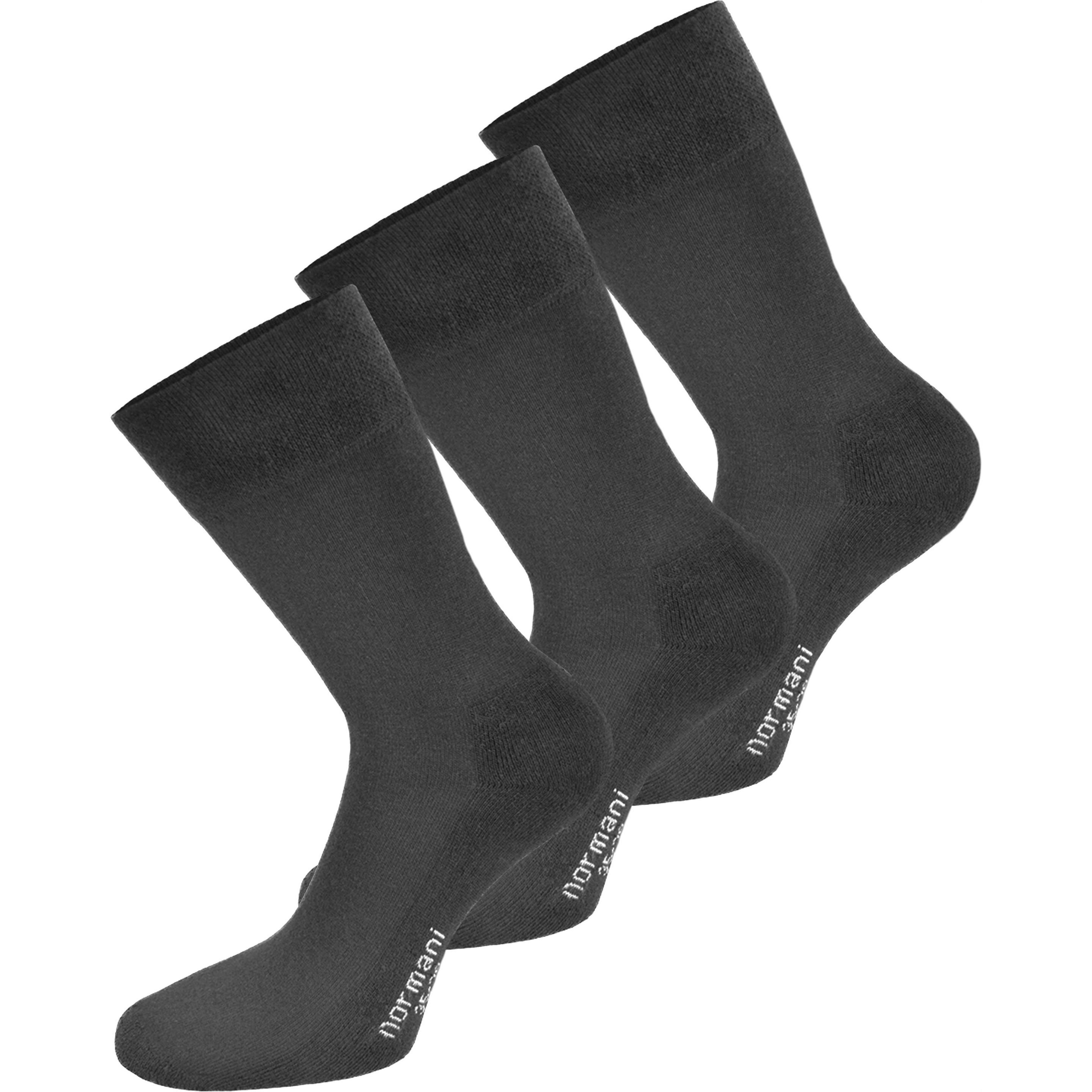 Normani, Herren, Socken, 6 Paar Komfortsocken mit Softrand, Grau, (6er Pack, 35 - 38)