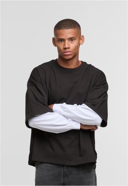 Produktbild DEF DOUBLE Longsleeves jetblack/brightwhite M (M)