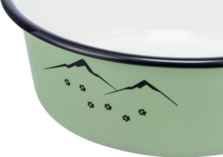 Actual product image Trixie Bowl Enamel/Stainless Steel 0.9 l, Ø 17 cm, Green (0.90 l)