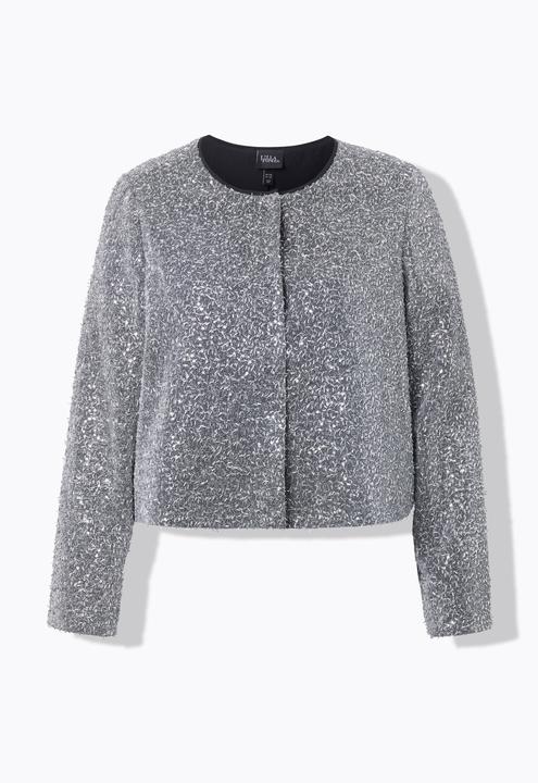 Actual product image Ulla Popken Beaded Boucle Textured Jacket (58)