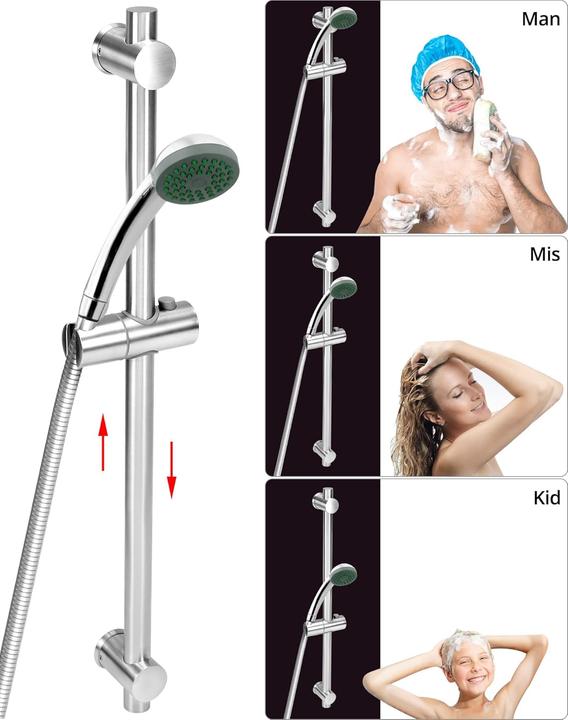Produktbild Qwork Duschstange mit flexibler Duschkopfhalterung