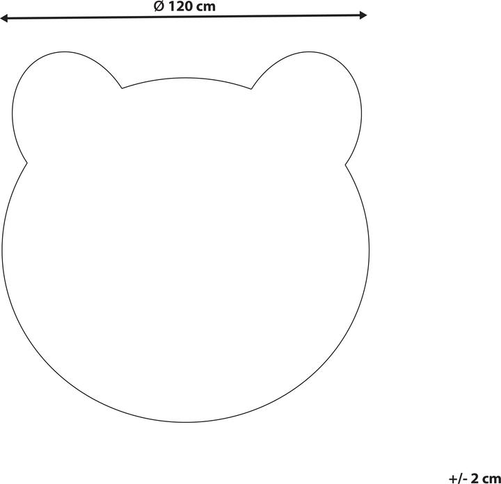 Produktbild Beliani Kinderteppich braun ⌀ 120 cm Bärenmotiv Kurzflor COLARGOL (120 x 120 cm)