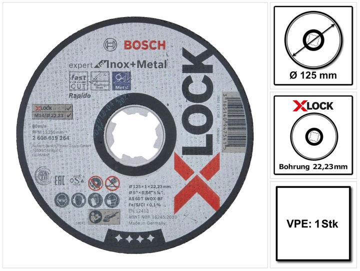 Actual product image Bosch Professional Zubehör PRO Stainless Steel and Metal X-Lock cutting disc, 125 x 1 x 22.23 mm