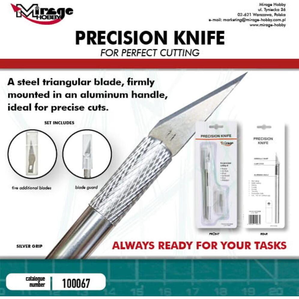 Mirage Hobby Coltello di precisione MIRAGE + 5 lame (ARGENTO)