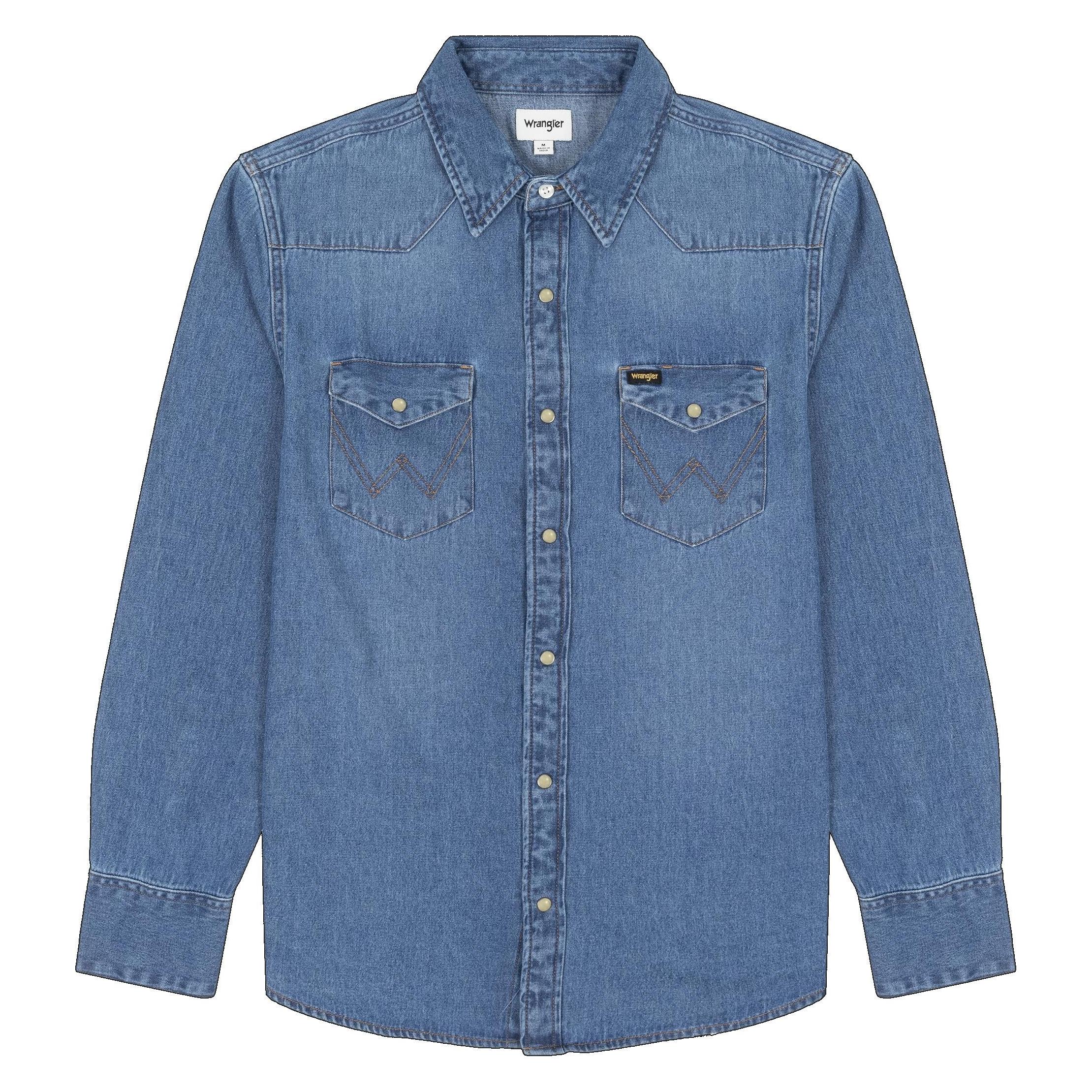Wrangler, Herren, Hemden, 27Mw Icon Shirt, Blau, (Xl)