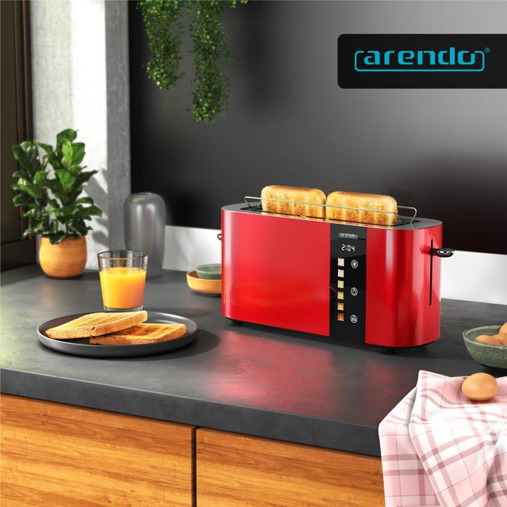 Image du produit Arendo Toaster Edelstahl 2 Scheiben Langschlitz, Touch Display, Bräunungsgrad & Restzeitanzeige, 1000 W