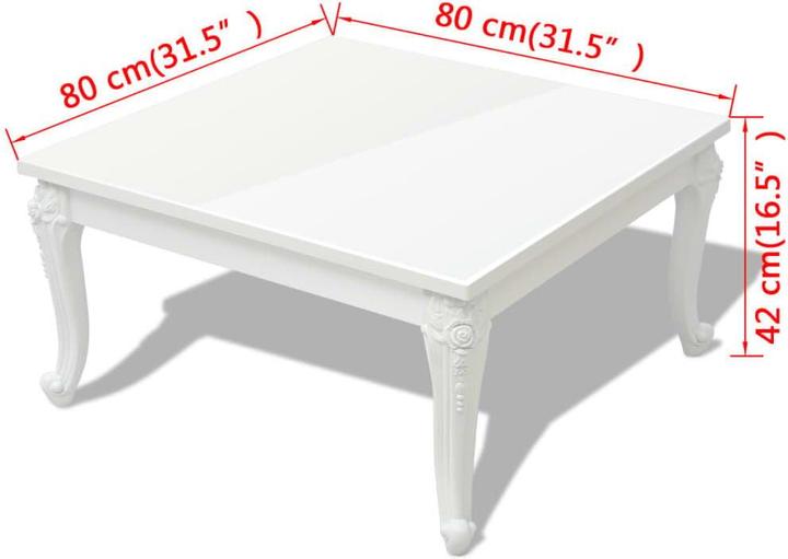 Immagine prodotto vidaXL Hochglanz Couchtisch (80 x 80 x 42 cm)