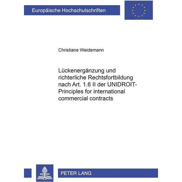 Lückenergänzung und richterliche Rechtsfortbildung nach Art. 1.6 II der UNIDROIT-Principles for inte, Fachbücher von Chr...