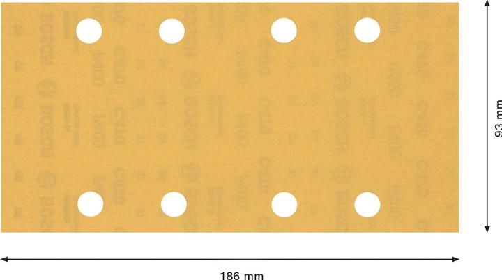 Image du produit Bosch Professional Zubehör Papier abrasif Expert C470 avec 8 trous pour ponceuses vibrantes, 93 x 186 mm, G 400, 10 pcs. (400)