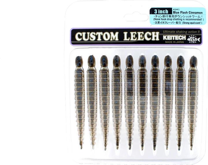 Image du produit Keitech Custom Leech Blue Flash Cinnamon (7.60 cm)