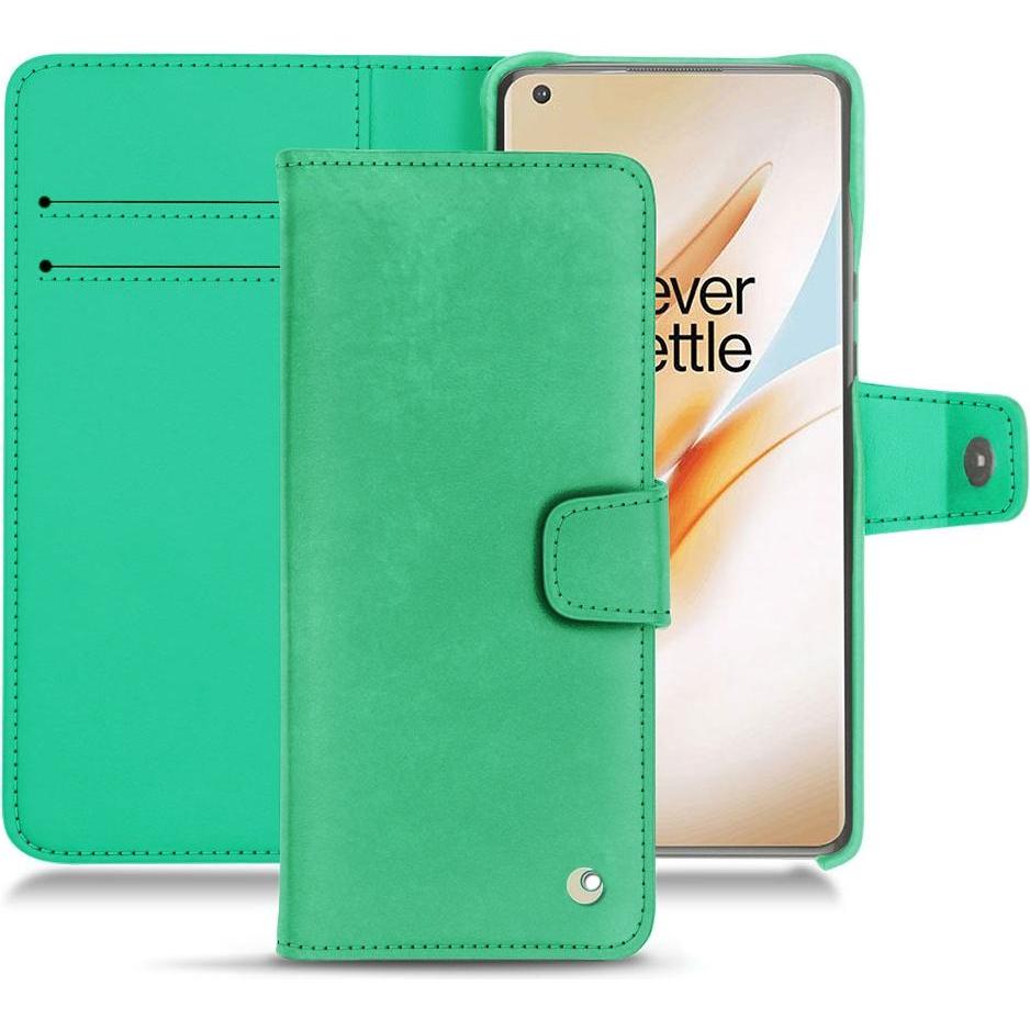 Noreve Lederschutzhülle Wallet (OnePlus 8 Pro), Smartphone Hülle, Grün
