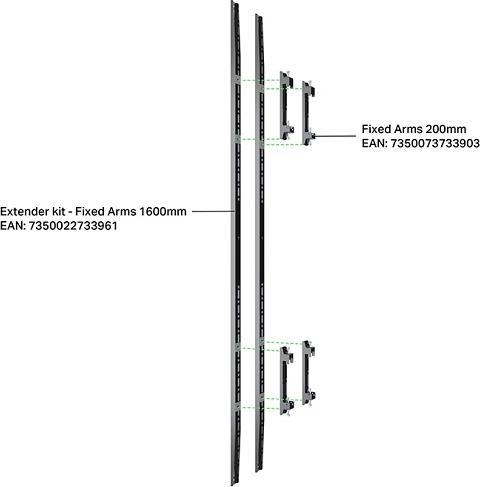 Actual product image Multibrackets M Vesa Kit 1600mm, ma 120kg, black (Mounting- / Adapterplates)