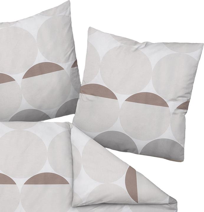 Produktbild Janine Mako-Satin Bettwäsche J.D. 87104 grau sand (155 x 220 cm, 80 x 80 cm)